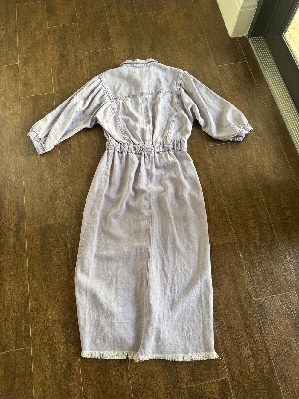 AllSaints Lavender Button-Front Midi Denim Dress - Picture 2 of 4